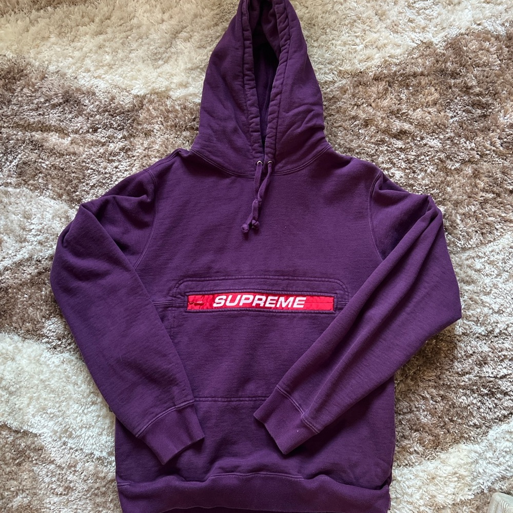 Supreme Purple Zip Pouch Hoodie